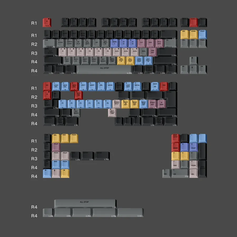 S9000 Cherry profile Keycaps S9000 BLACK