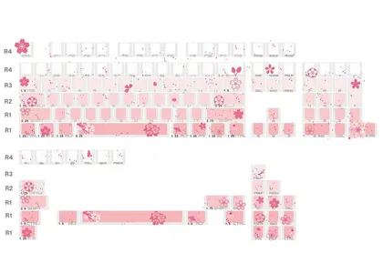 JKDK Sakura Dream Side-Print OEM PBT Keycap Set