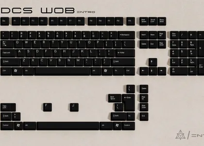 DCS Intro WOB & Beige ABS Keycaps White On Black
