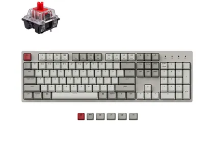 Keychron C2 hot swappable wired mechanical keyboard tenkeyless layout for mac windows non backlight retro color Keychron switch red