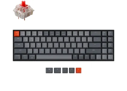 Keychron K14 70 percent layout wireless mechanical keyboard for Mac Windows with hot-swappable Gateron mechanical red switches compatible with Cherry Kailh and Panda switches