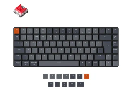Keychron K3 ultra slim Hot swappable wireless mechanical keyboard Mac Windows iOS Android White backlight aluminum frame low profile Keychron Optical switch red uk iso layout