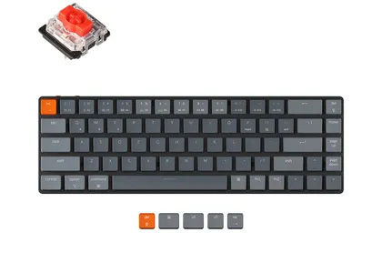 Keychron K7 65-percent ultra-slim compact wireless mechanical keyboard for Mac Windows Hot-swappable low-profile Gateron Mechanical red switches with RGB backlit