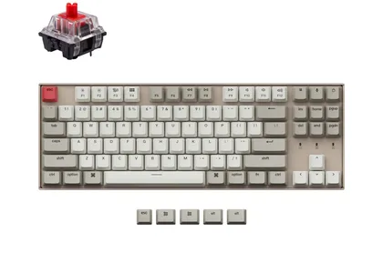 Keychron K8 tenkeyless wireless mechanical keyboard for Mac Windows iOS non backlight with keychron switch red