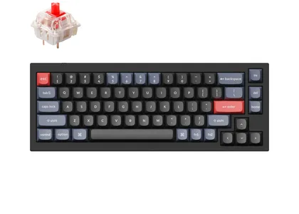 Keychron Q2 QMK VIA custom mechanical keyboard 65 percent layout full aluminum black frame for Mac Windows iOS RGB backlight with hot swappable Gateron G Pro switch red