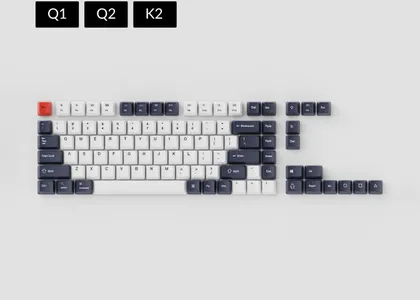 Keychron OEM Dye-Sub PBT Keycap Set Bluish Black White Version A