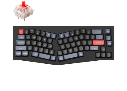 Q8-C1-Keychron Q8 QMK/VIA custom mechanical keyboard Alice layout full aluminum frame for Mac Windows Linux fully assembled black Gateron G Pro switch red