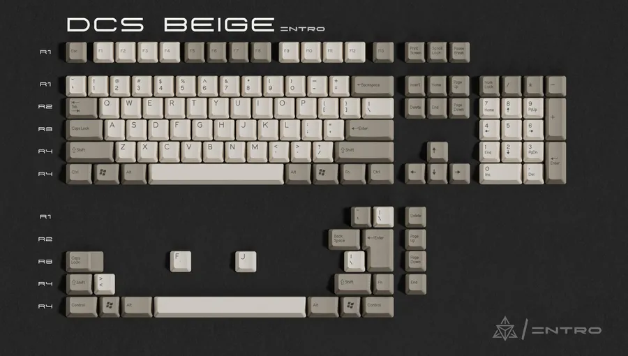 DCS Intro WOB & Beige ABS Keycaps Beige