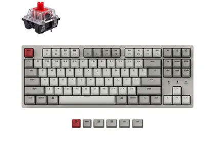 Keychron C1 hot swappable wired mechanical keyboard tenkeyless layout for mac windows non backlight keychron switch red retro style color