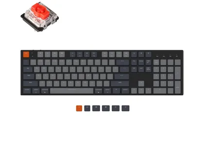 keychron k5 wired wireless low profile mechanical keyboard white backlight gateron mechanical switch red mac and windows