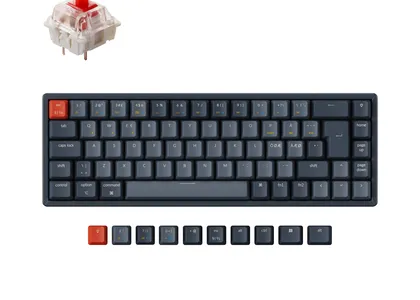 keychron k6 nordic iso layout wireless mechanical keyboard gateron red switch hot swappable for mac windows