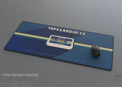 PBTfans Tape & Radio Deskmat Retro Poster