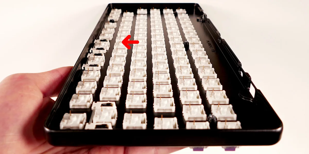 Switches checked from the side to confirm they are fully seated in the plate
